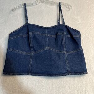Universal Thread Denim Crop Top Womens Size XXL Y2K 90s Biker Boho Hippie
